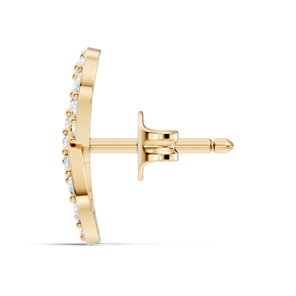 Round Shape Natural & lab grown Diamond 14k Solid Gold Shinning Unique New Studs Earrings For Weeding Wear