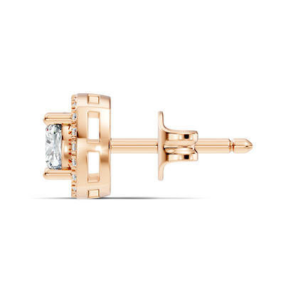 10k Solid Gold Stunning Cushion Square & Round Shape Studs Lab Grown Diamond Earrings For Women