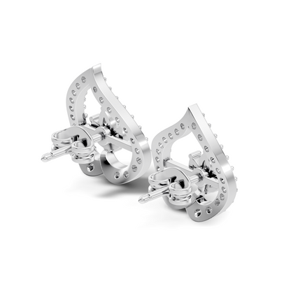 Marquise & Round Shape Natural & Lab Grown Diamond Stunning New Style Earrings For Girl