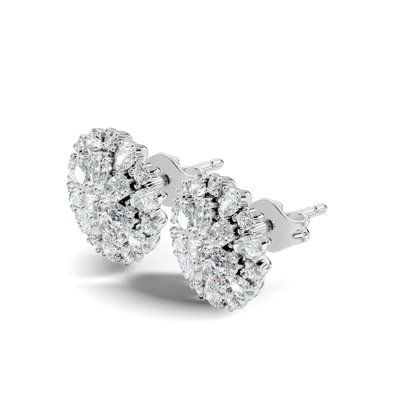 2.91 Ct Pear, Oval, Round Shape Diamond With 14k Solid Rose Gold Elegance Vintage Affordable Diamond Earrings