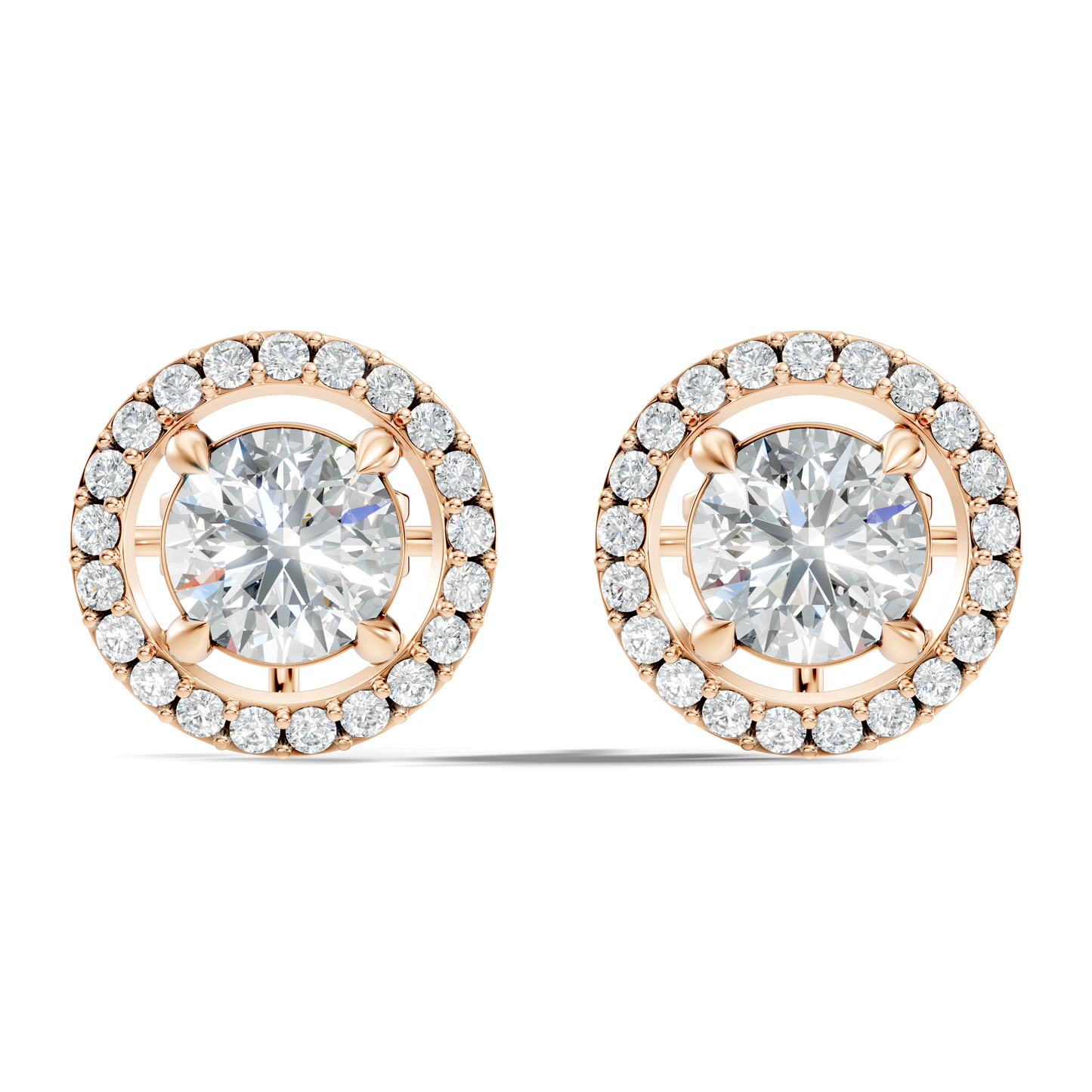2.12 Ct Lab Grown Diamond Round Shape Minimalist New Classic Diamond Earrings For Wedding Wear