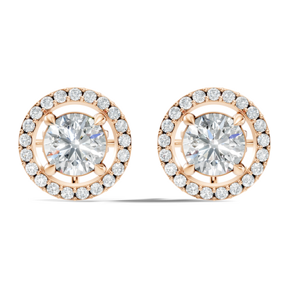 2.12 Ct Lab Grown Diamond Round Shape Minimalist New Classic Diamond Earrings For Wedding Wear