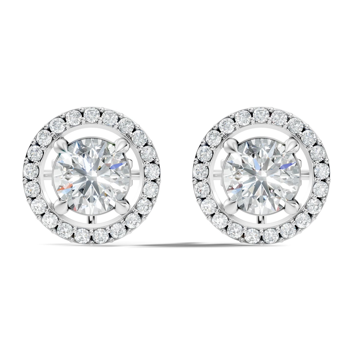 2.12 Ct Lab Grown Diamond Round Shape Minimalist New Classic Diamond Earrings For Wedding Wear