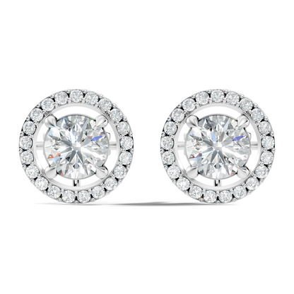 2.12 Ct Lab Grown Diamond Round Shape Minimalist New Classic Diamond Earrings For Wedding Wear