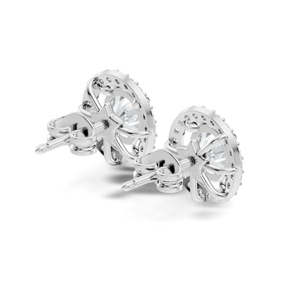 2.12 Ct Lab Grown Diamond Round Shape Minimalist New Classic Diamond Earrings For Wedding Wear