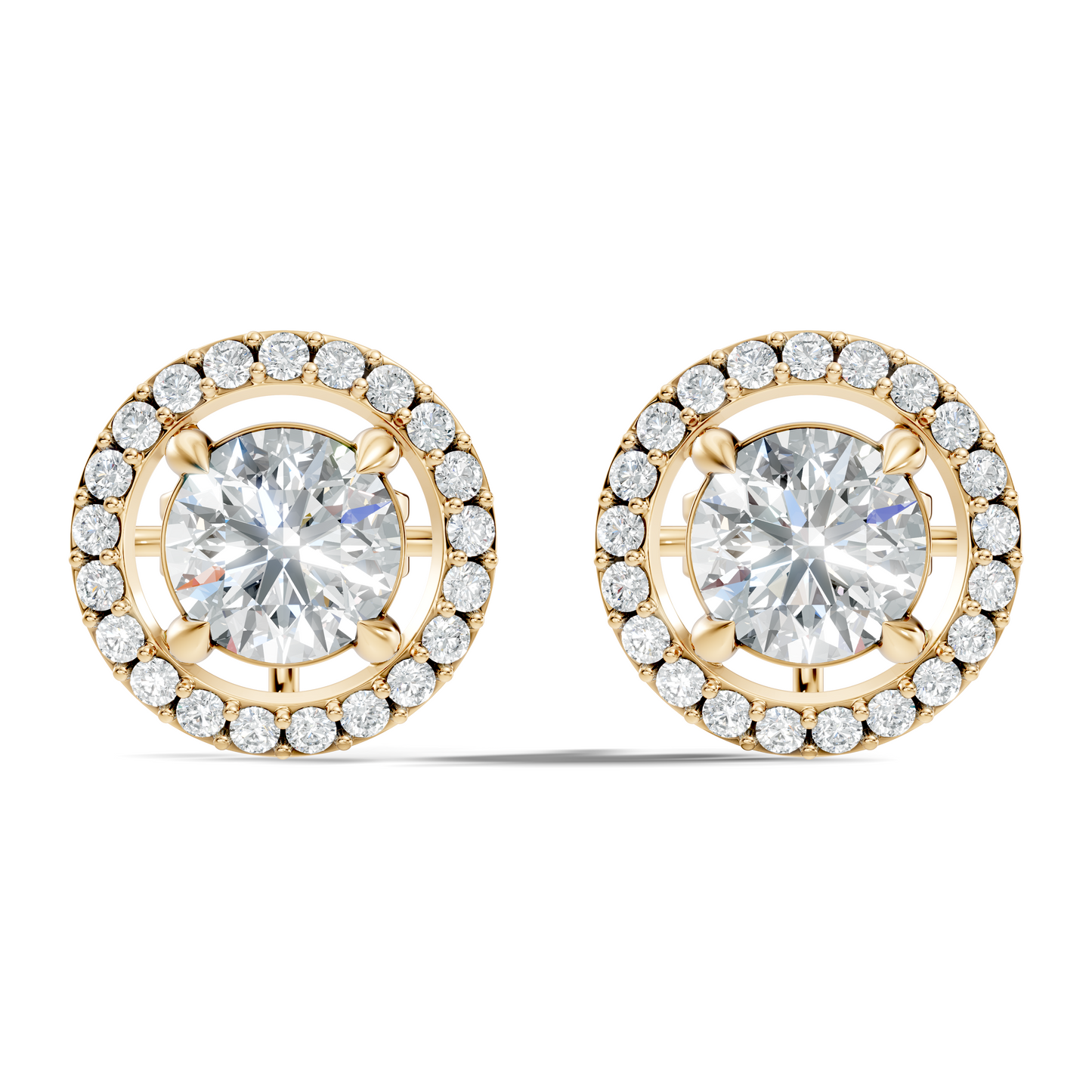 2.12 Ct Lab Grown Diamond Round Shape Minimalist New Classic Diamond Earrings For Wedding Wear