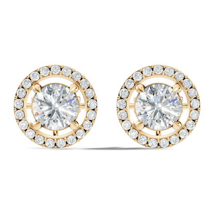 2.12 Ct Lab Grown Diamond Round Shape Minimalist New Classic Diamond Earrings For Wedding Wear