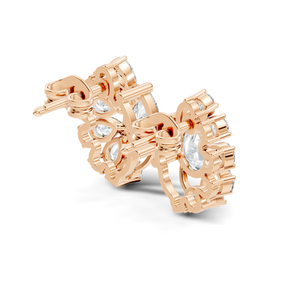 Round & Pear Shape Lab Grown Diamond 2.34 Ct With 18k Solid Gold Occasionally Wear Diamond Earrings