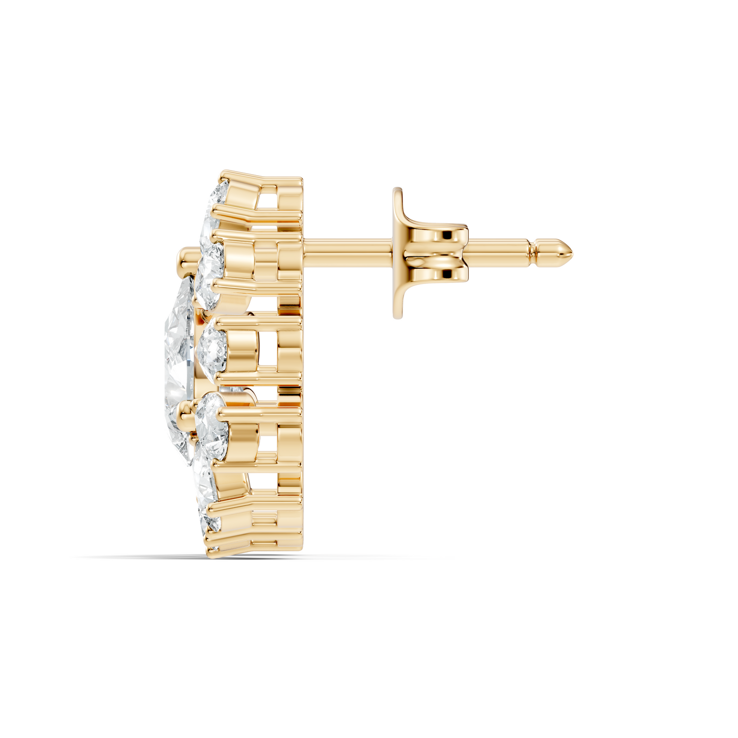 Round & Pear Shape Lab Grown Diamond 2.34 Ct With 18k Solid Gold Occasionally Wear Diamond Earrings