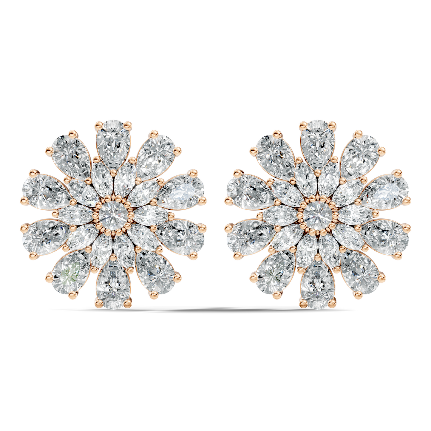 Pear, Round, Marquise 4.17 Ct lab Grown & Natural Diamond Dazzling Stacking Earrings For Women