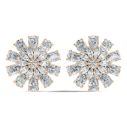 Pear, Round, Marquise 4.17 Ct lab Grown & Natural Diamond Dazzling Stacking Earrings For Women
