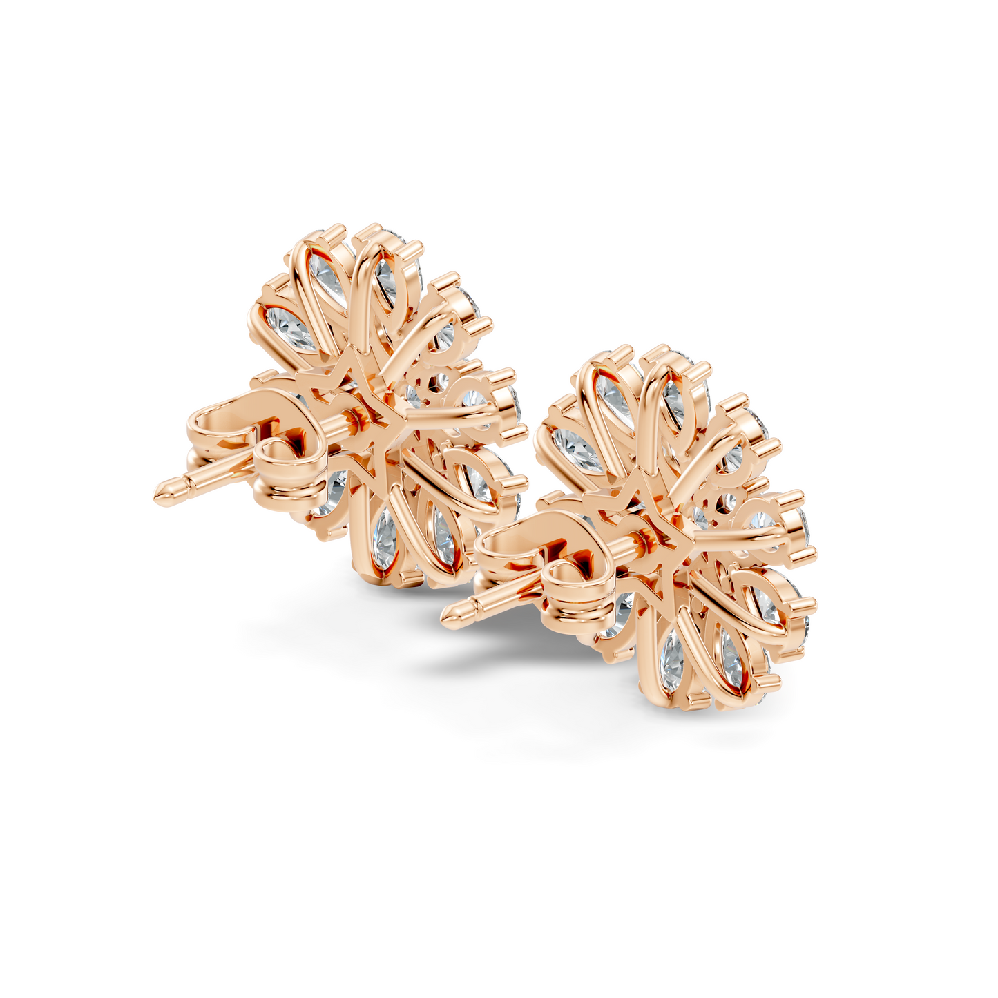 Pear, Round, Marquise 4.17 Ct lab Grown & Natural Diamond Dazzling Stacking Earrings For Women