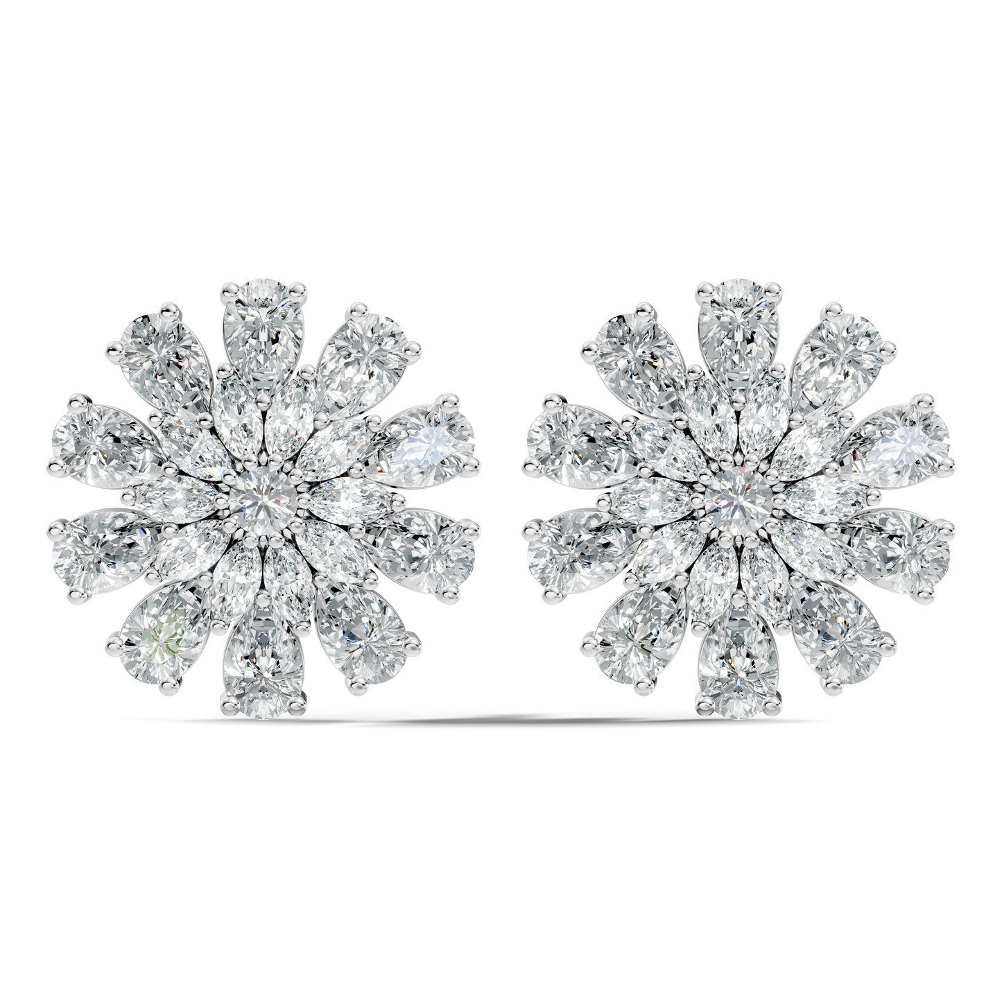 Pear, Round, Marquise 4.17 Ct lab Grown & Natural Diamond Dazzling Stacking Earrings For Women
