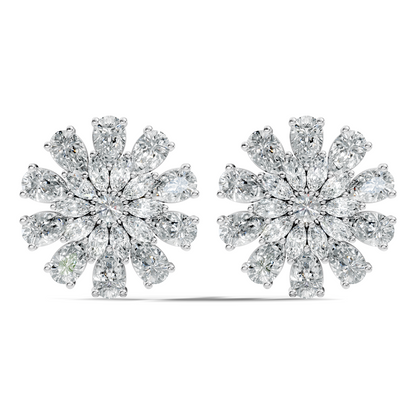 Pear, Round, Marquise 4.17 Ct lab Grown & Natural Diamond Dazzling Stacking Earrings For Women