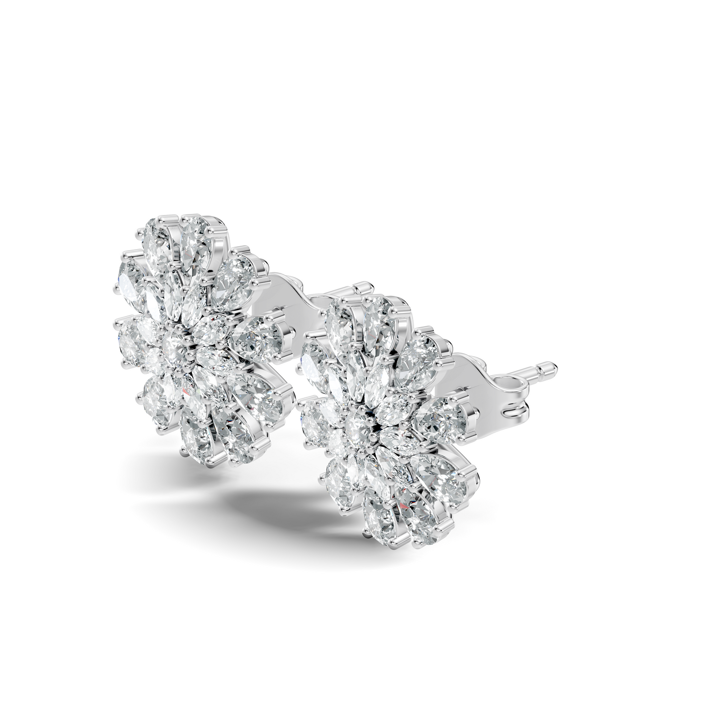 Pear, Round, Marquise 4.17 Ct lab Grown & Natural Diamond Dazzling Stacking Earrings For Women