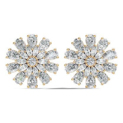 Pear, Round, Marquise 4.17 Ct lab Grown & Natural Diamond Dazzling Stacking Earrings For Women