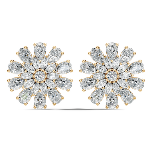 Pear, Round, Marquise 4.17 Ct lab Grown & Natural Diamond Dazzling Stacking Earrings For Women