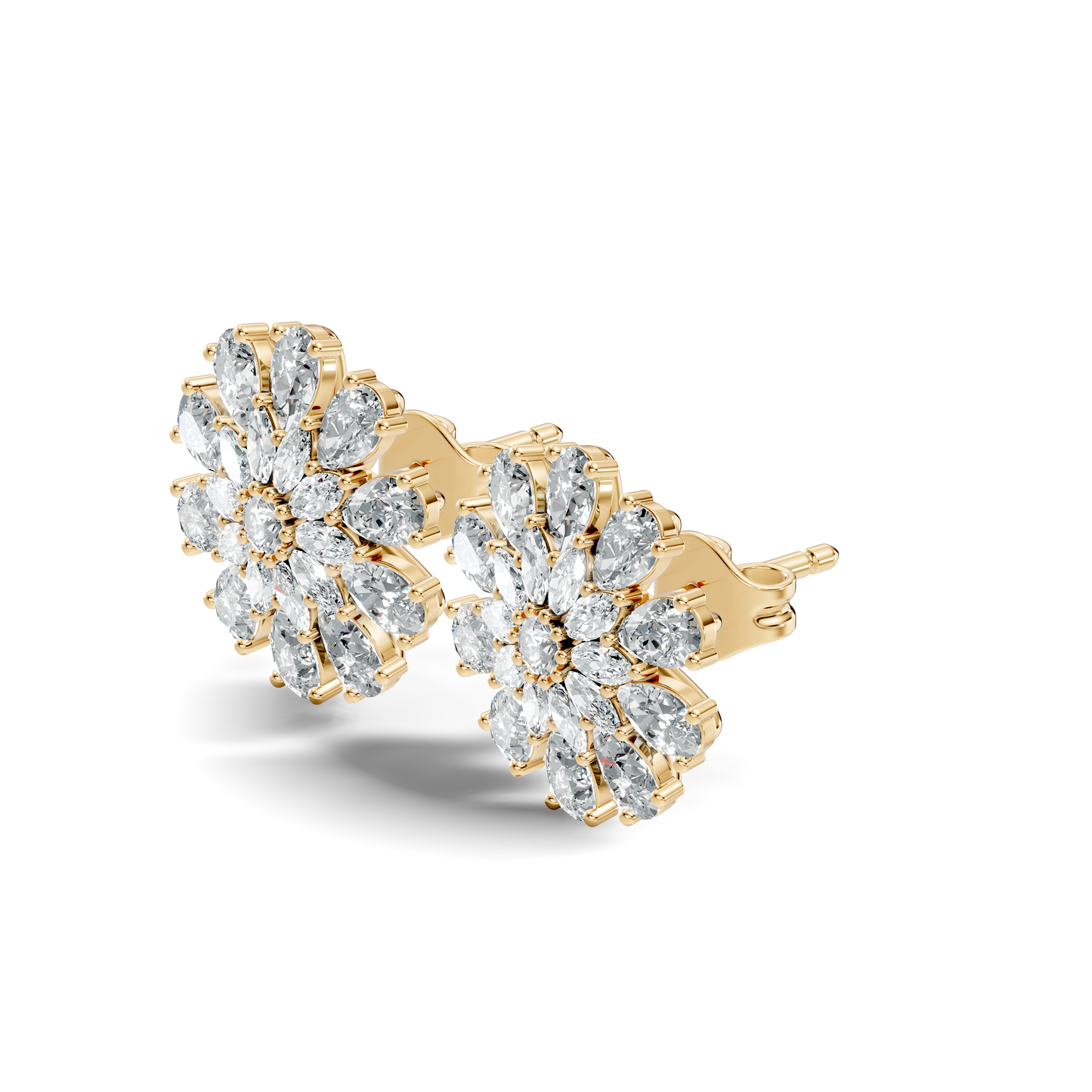 Pear, Round, Marquise 4.17 Ct lab Grown & Natural Diamond Dazzling Stacking Earrings For Women