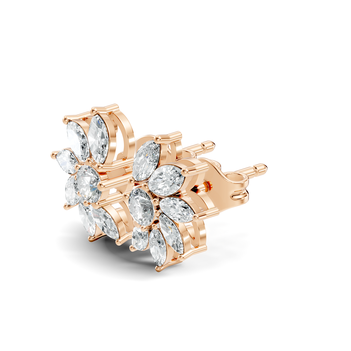 Marquise & Round Shape natural & Lab Grown Diamond New Style Esthetical Diamond Earrings For Birthday Gift