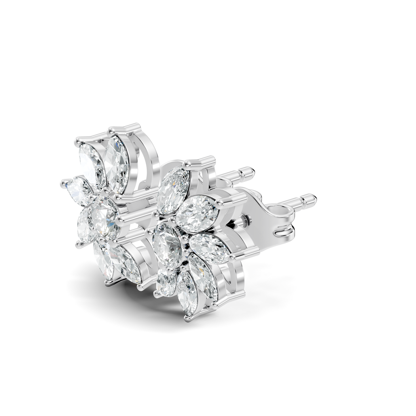 Marquise & Round Shape natural & Lab Grown Diamond New Style Esthetical Diamond Earrings For Birthday Gift