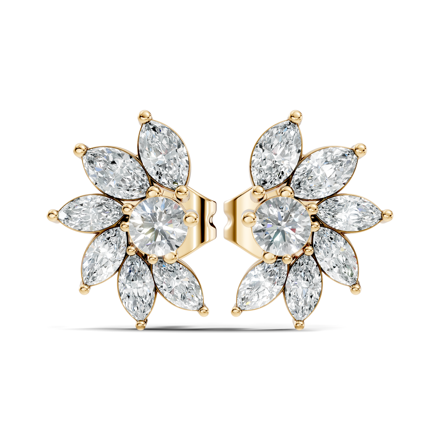 Marquise & Round Shape natural & Lab Grown Diamond New Style Esthetical Diamond Earrings For Birthday Gift