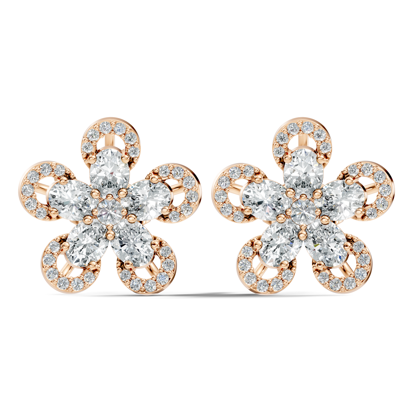 2.56 Ct Round & Oval Shape Lab Grown & Natural Diamond Every Wear Sparkling Diamond Earrings For Women