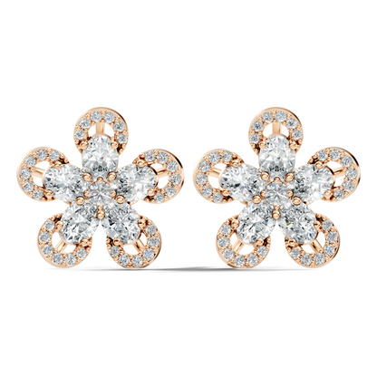 2.56 Ct Round & Oval Shape Lab Grown & Natural Diamond Every Wear Sparkling Diamond Earrings For Women