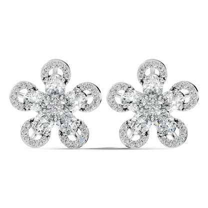 2.56 Ct Round & Oval Shape Lab Grown & Natural Diamond Every Wear Sparkling Diamond Earrings For Women