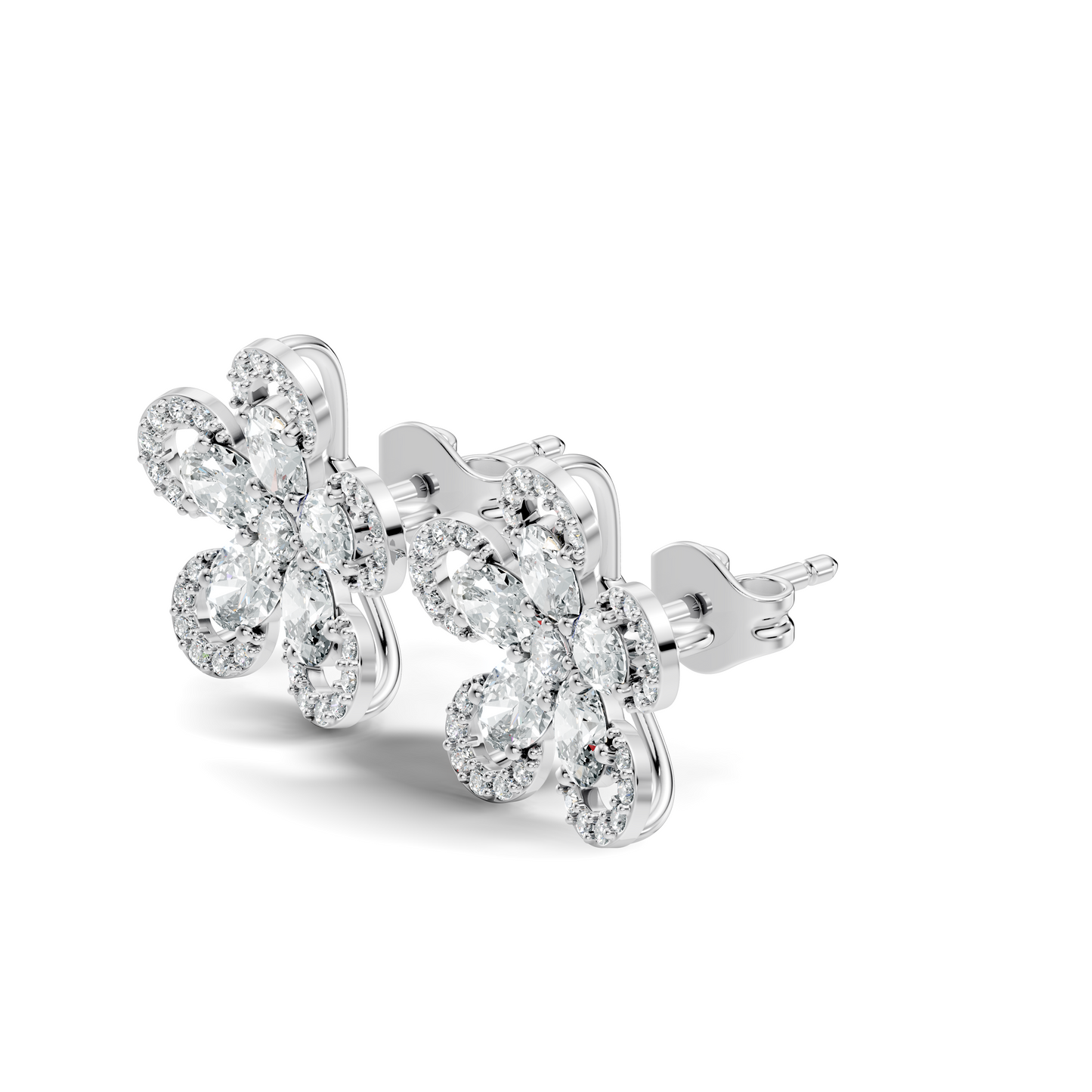 2.56 Ct Round & Oval Shape Lab Grown & Natural Diamond Every Wear Sparkling Diamond Earrings For Women