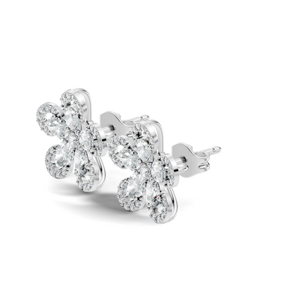 2.56 Ct Round & Oval Shape Lab Grown & Natural Diamond Every Wear Sparkling Diamond Earrings For Women