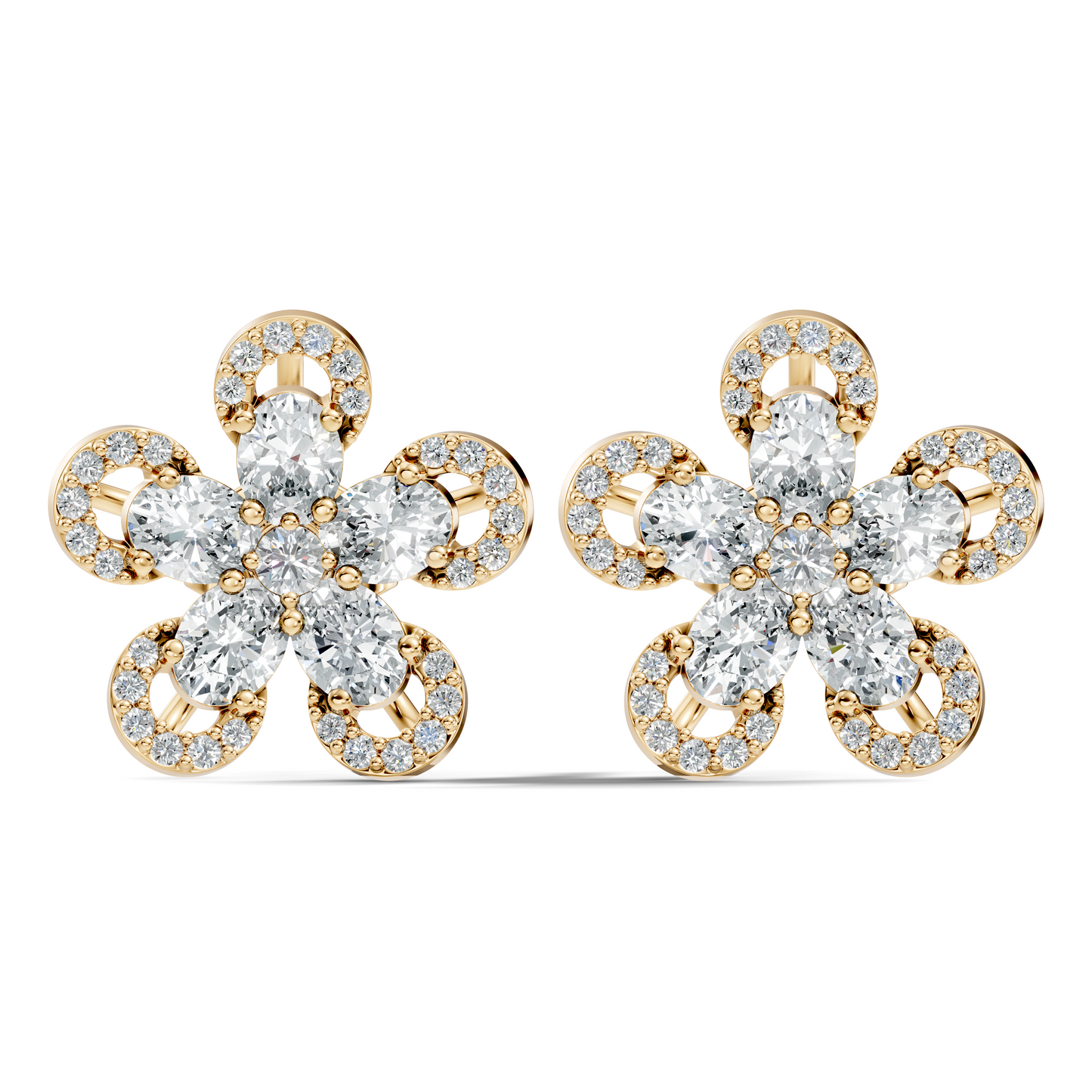 2.56 Ct Round & Oval Shape Lab Grown & Natural Diamond Every Wear Sparkling Diamond Earrings For Women