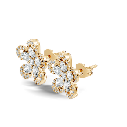 2.56 Ct Round & Oval Shape Lab Grown & Natural Diamond Every Wear Sparkling Diamond Earrings For Women