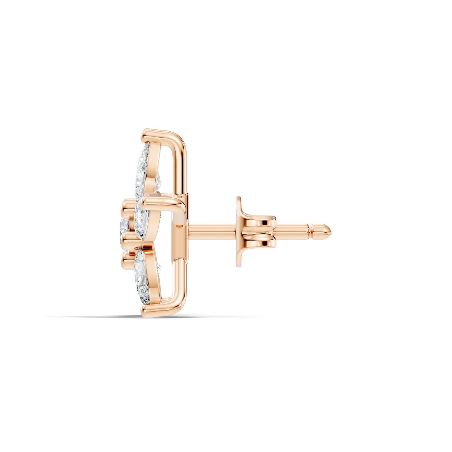 Round & Pear Shape 1.35 Ct Lab Grown Diamond 14k Solid White Gold Elegance New One Diamond Earrings