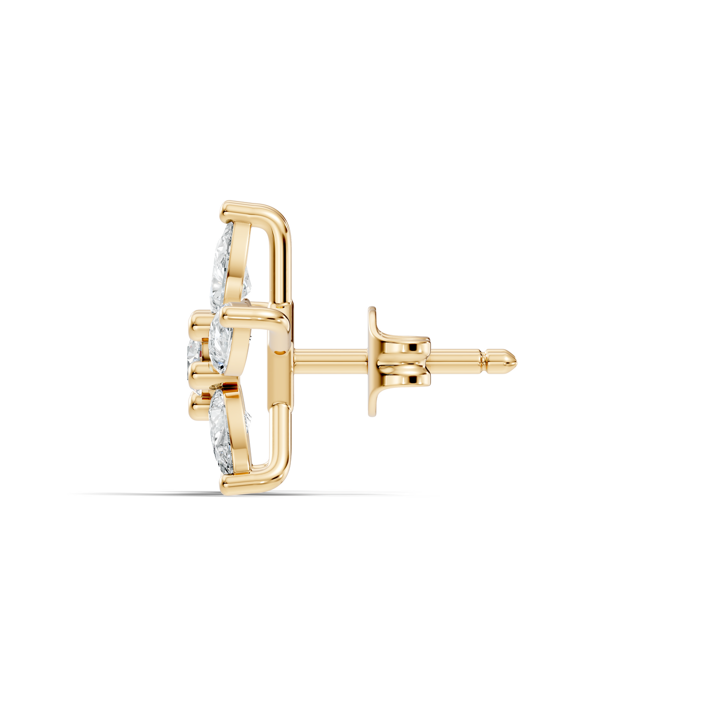 Round & Pear Shape 1.35 Ct Lab Grown Diamond 14k Solid White Gold Elegance New One Diamond Earrings