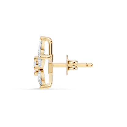 Round & Pear Shape 1.35 Ct Lab Grown Diamond 14k Solid White Gold Elegance New One Diamond Earrings