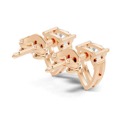 Trillion Cut Lab Grown Diamond 14k Solid White Gold Classic Affordable Diamond Earrings For Her