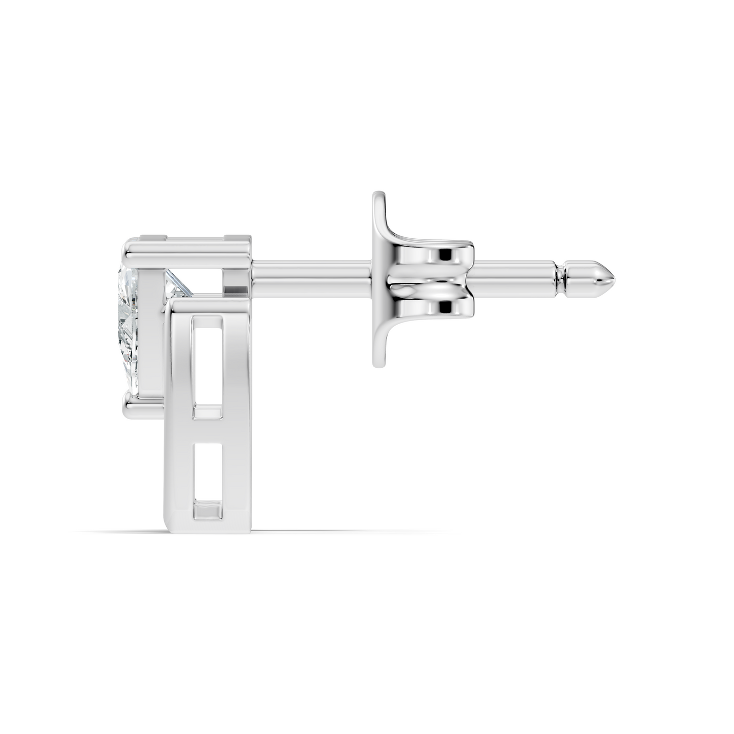 Trillion Cut Lab Grown Diamond 14k Solid White Gold Classic Affordable Diamond Earrings For Her