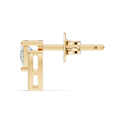 Trillion Cut Lab Grown Diamond 14k Solid White Gold Classic Affordable Diamond Earrings For Her