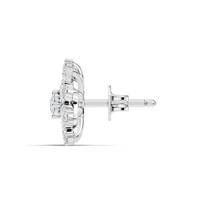 14k Solid Gold Marquise, Round, Lab Grown Diamond Sparkling Sizzling Style Diamond Earrings For Her