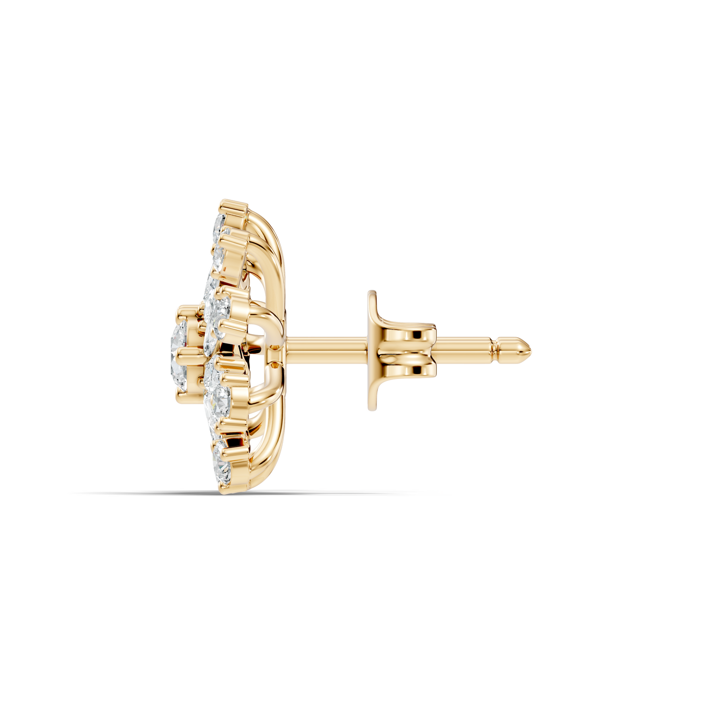 14k Solid Gold Marquise, Round, Lab Grown Diamond Sparkling Sizzling Style Diamond Earrings For Her