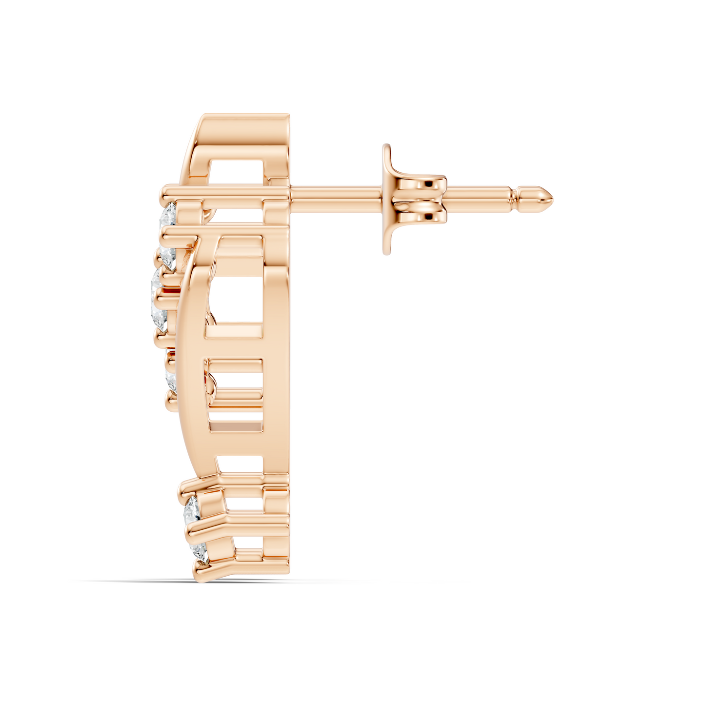 Round Shapes Lab Grown Diamond 18k Solid Gold Shiny Vintage Diamond Earrings For Birthday