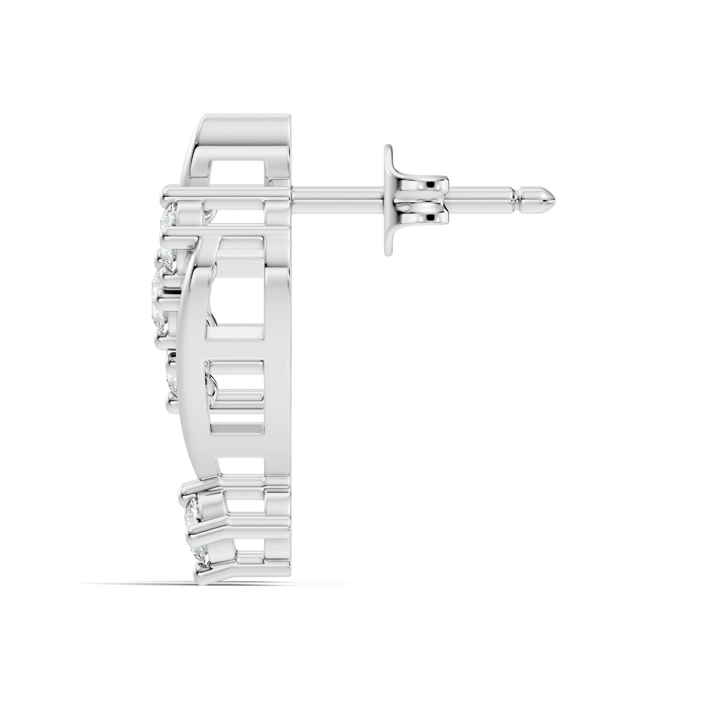 Round Shapes Lab Grown Diamond 18k Solid Gold Shiny Vintage Diamond Earrings For Birthday