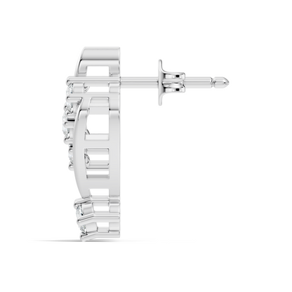 Round Shapes Lab Grown Diamond 18k Solid Gold Shiny Vintage Diamond Earrings For Birthday