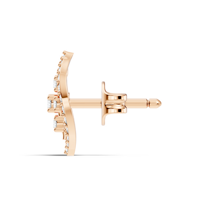 10k Solid White Gold Round Shape Lab Grown & Natural Diamond New Every Sparkle Diamond Earrings For Her