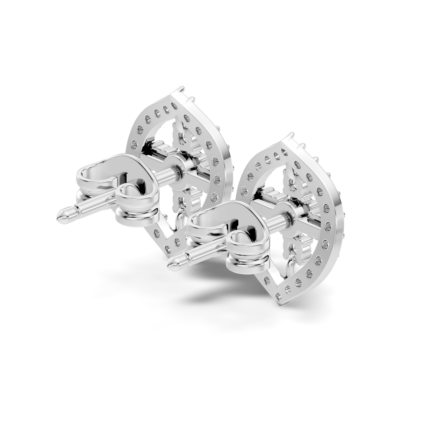 10k Solid White Gold Round Shape Lab Grown & Natural Diamond New Every Sparkle Diamond Earrings For Her