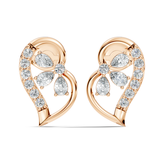 Round And Pear Shape Lab Grown Lab Grown & Natural Diamond  Unique  Style Earrings For Her