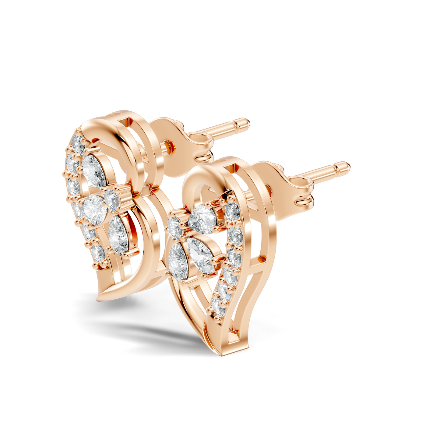 Round And Pear Shape Lab Grown Lab Grown & Natural Diamond  Unique  Style Earrings For Her