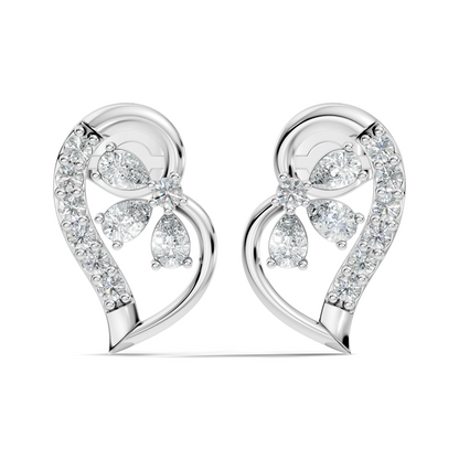 Round And Pear Shape Lab Grown Lab Grown & Natural Diamond  Unique  Style Earrings For Her