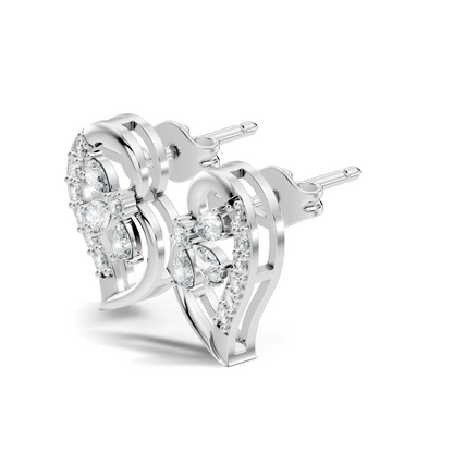 Round And Pear Shape Lab Grown Lab Grown & Natural Diamond  Unique  Style Earrings For Her