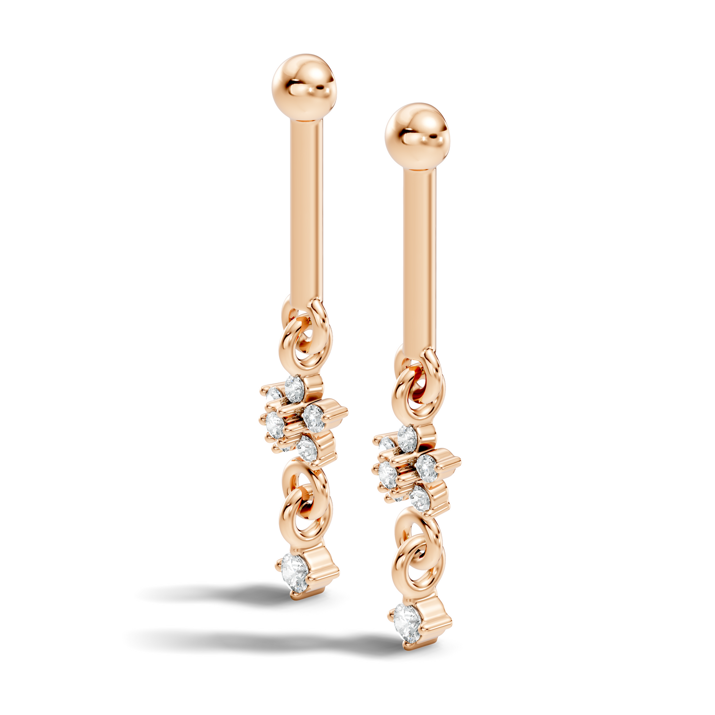 18k Solid Gold Round Shape Natural & Lab Grown Diamond New Classic Studs Women Diamond Earrings